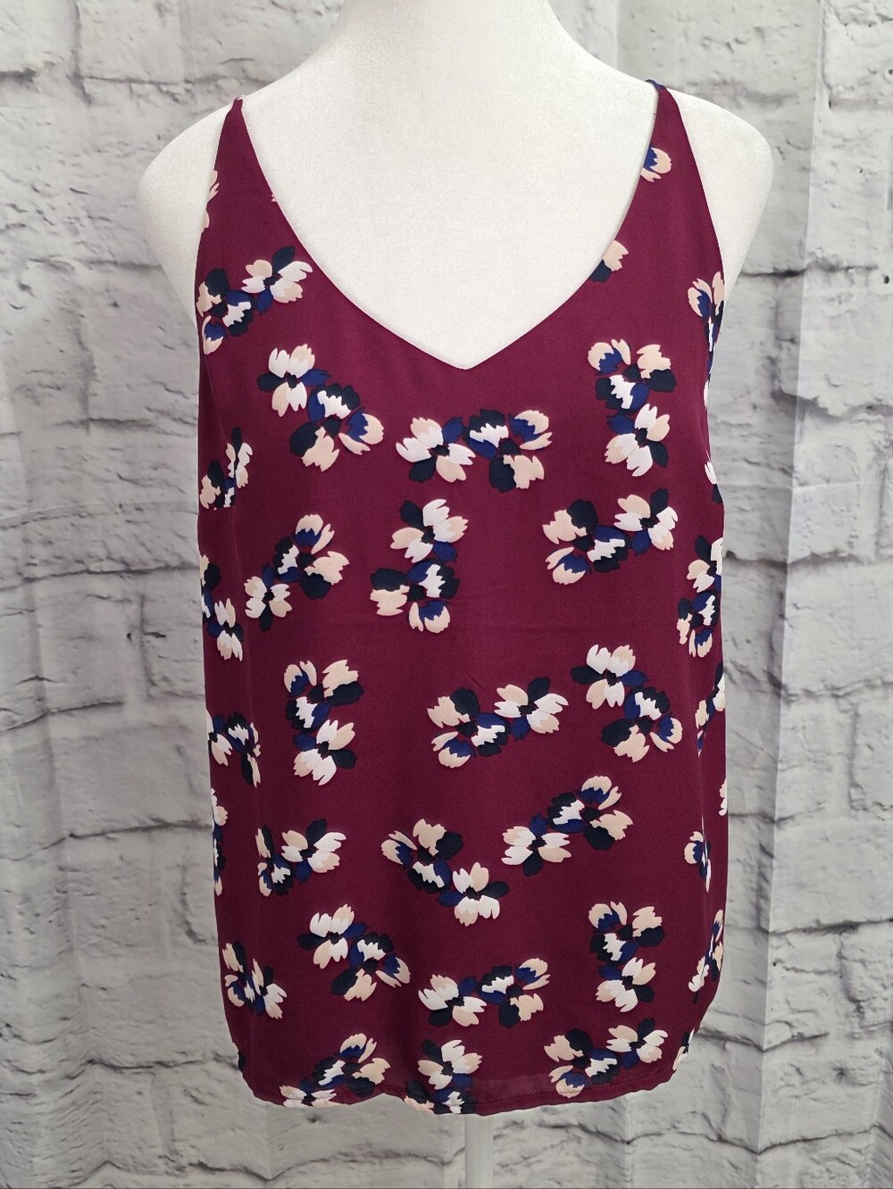 Banana Republic Factory Berry Floral Spaghetti-Strap Tank